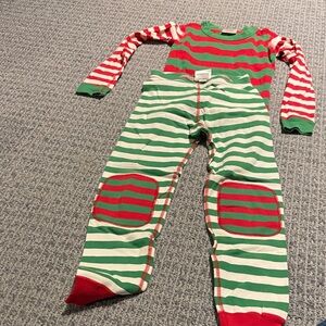 Hanna Andersson Red and Green Striped Kids Footie